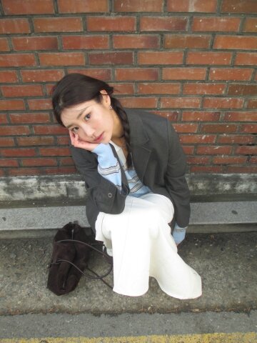 워싱 투버튼 싱글 재킷 