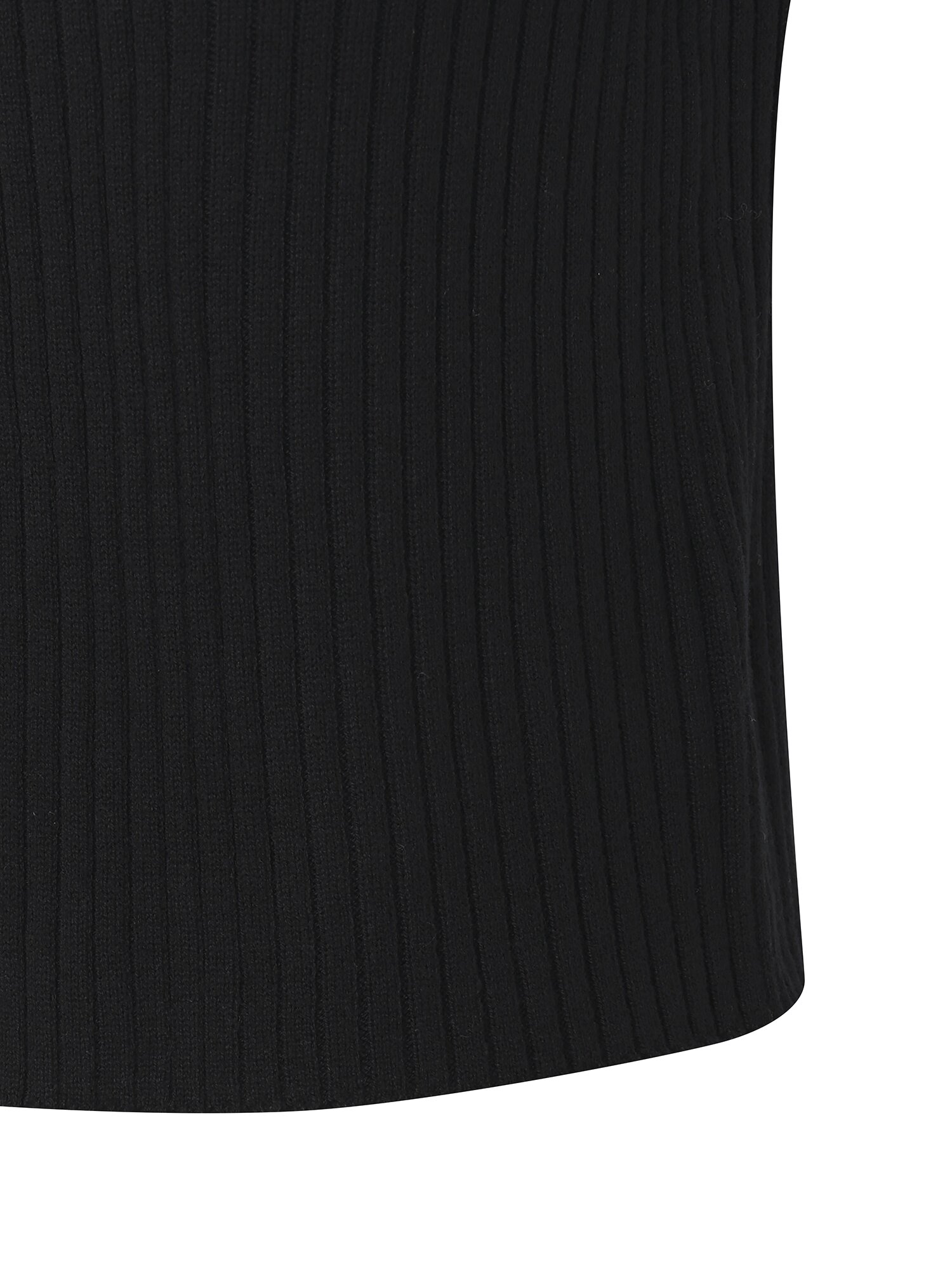 라운드넥 골지 크롭 가디건 (BLACK)