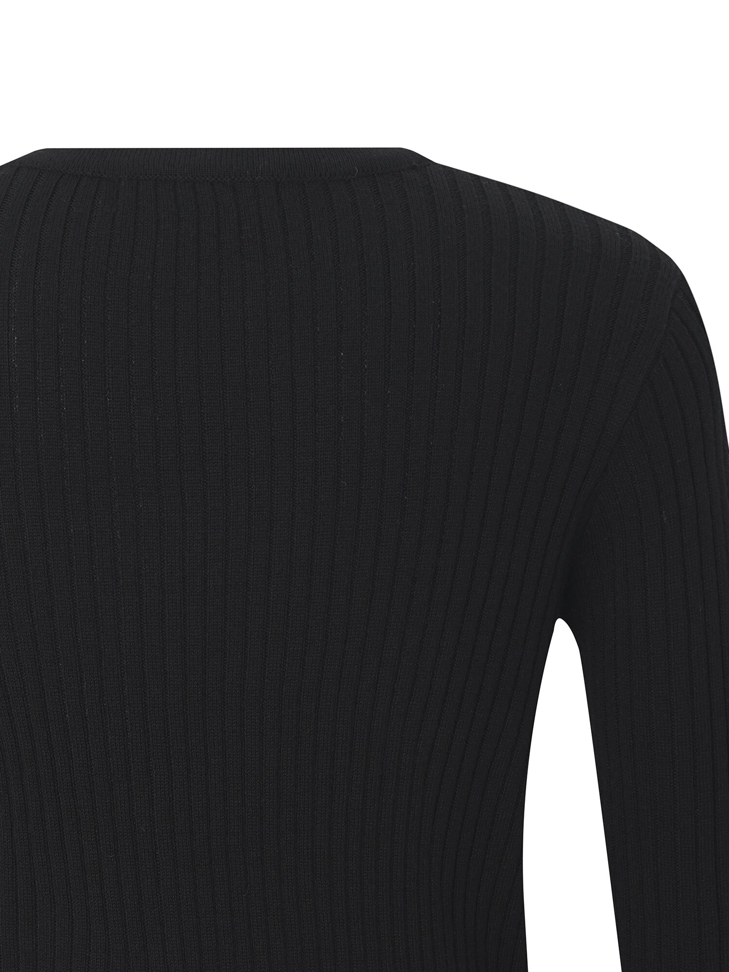 라운드넥 골지 크롭 가디건 (BLACK)
