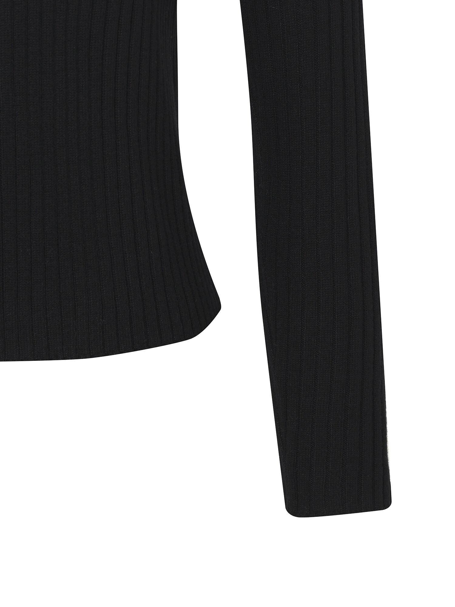 라운드넥 골지 크롭 가디건 (BLACK)