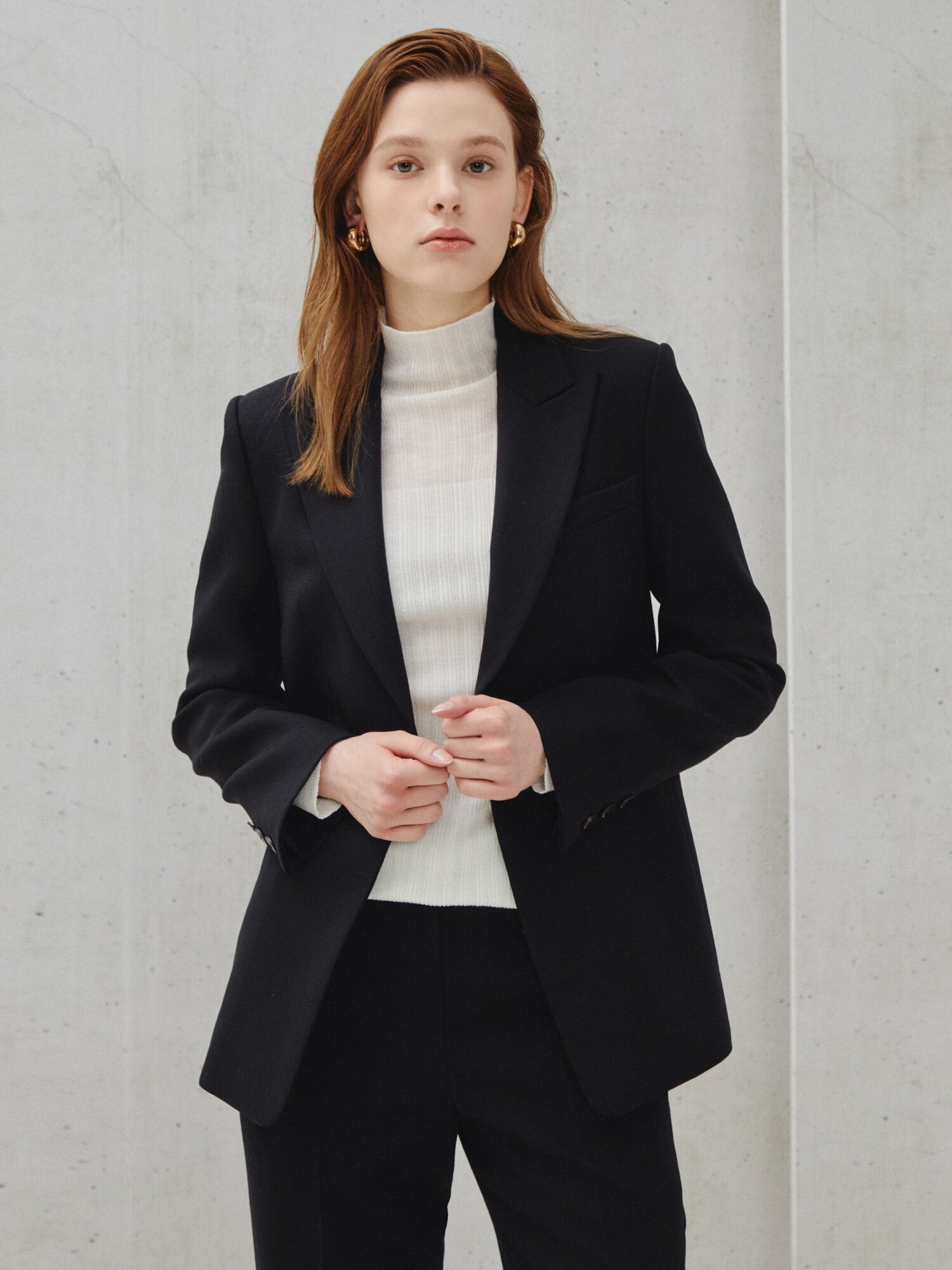 클래식 테일러드 블레이저 재킷 (BLACK)