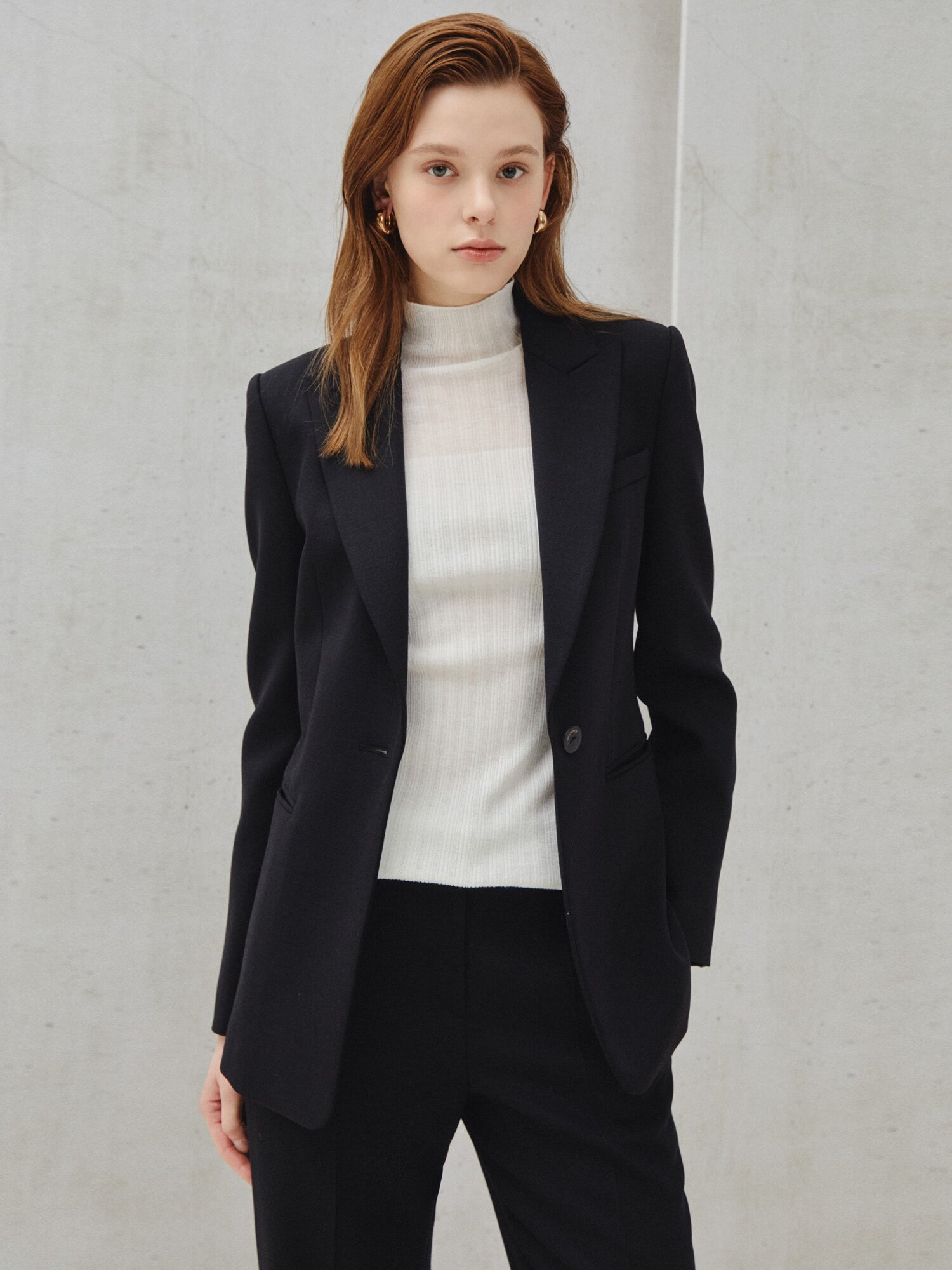 클래식 테일러드 블레이저 재킷 (BLACK)