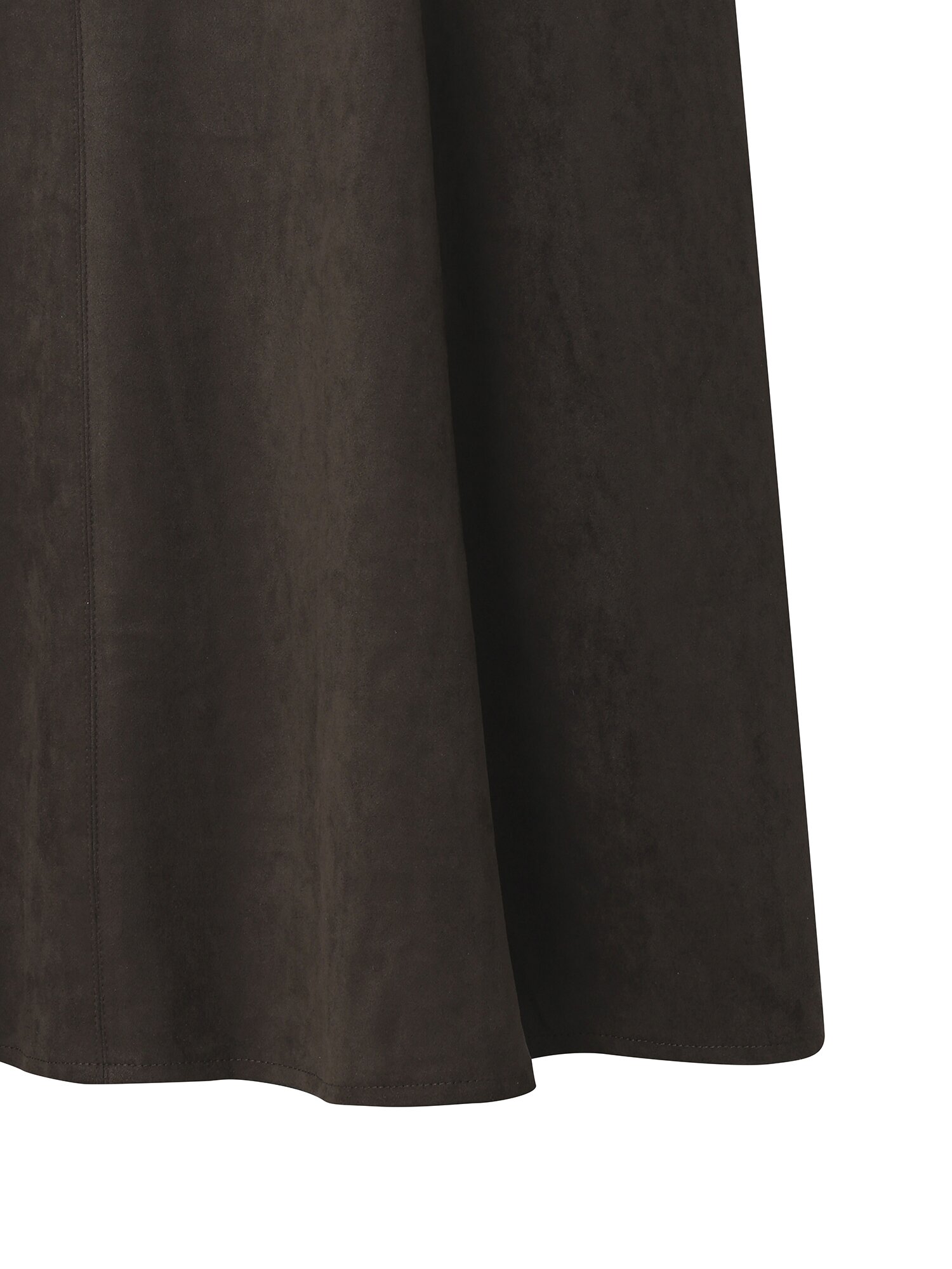 페이크 스웨이드 A라인 스커트 (DARK BROWN)