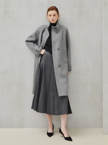 체인 포인트 플리츠 스커트 