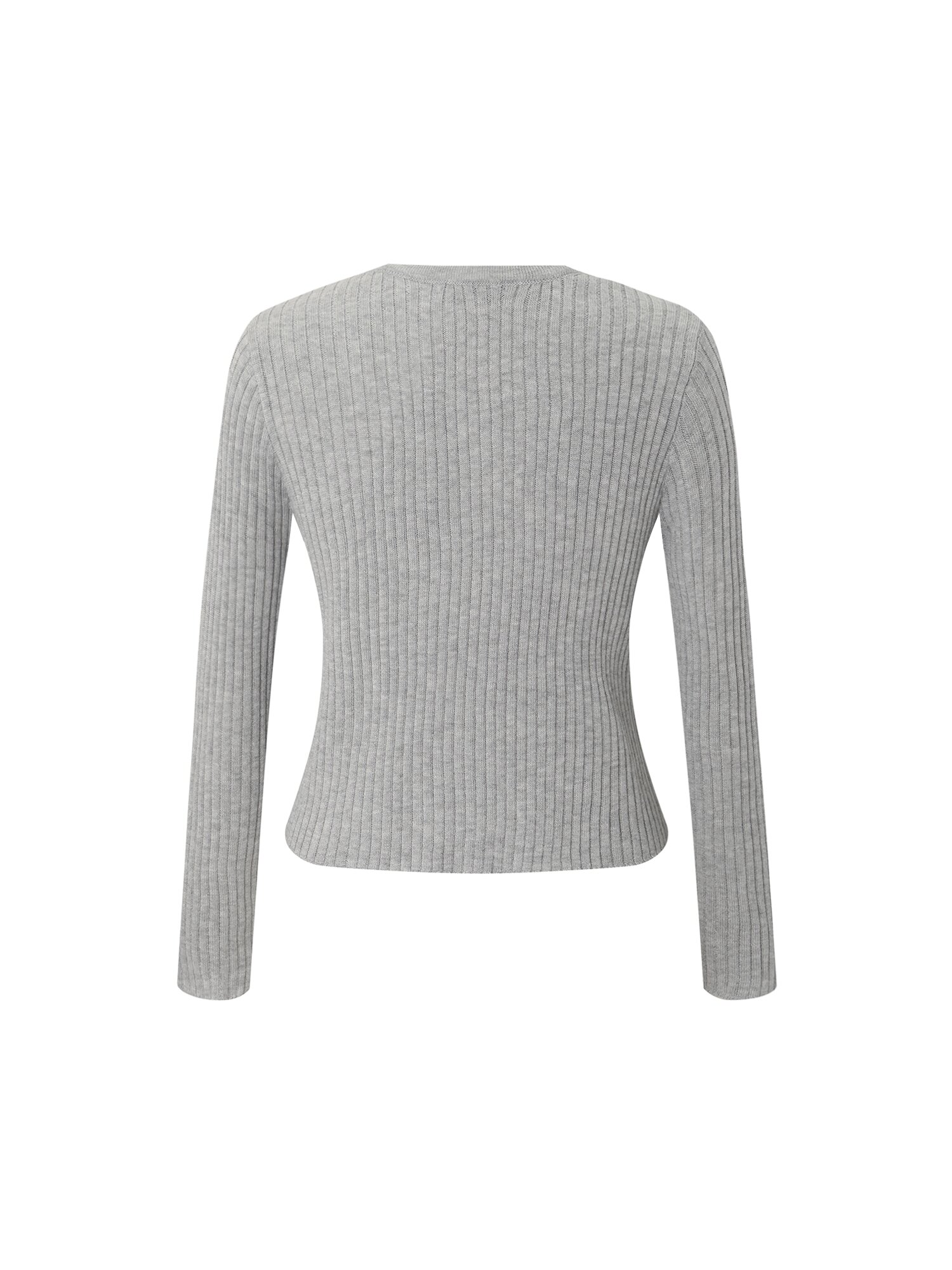 라운드넥 골지 크롭 가디건 (GREY)