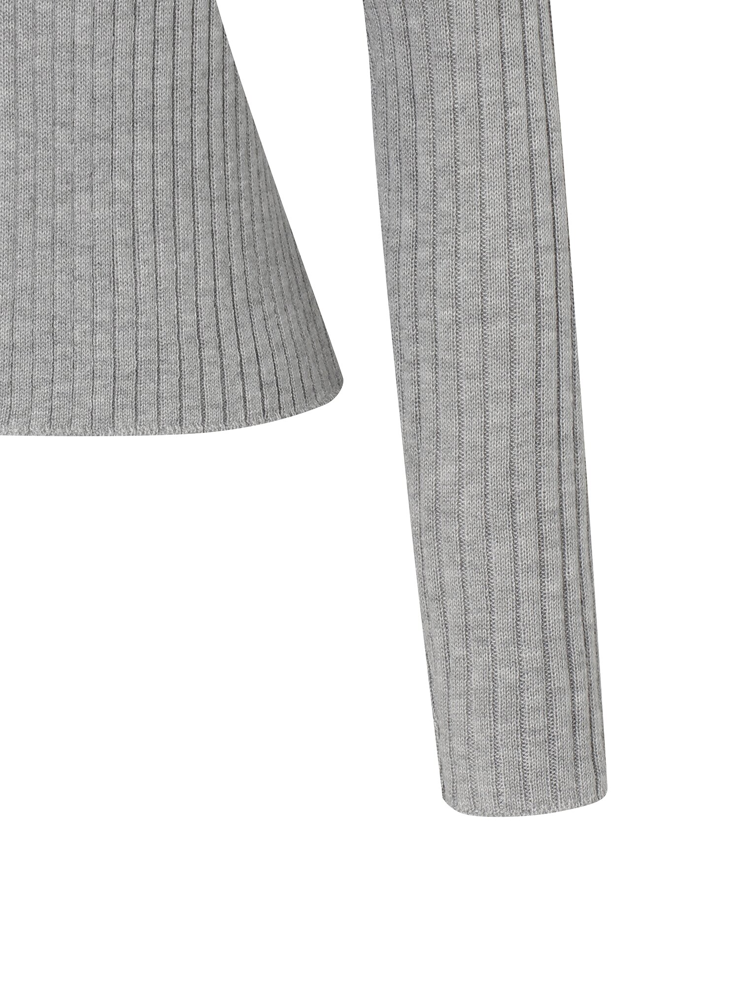 라운드넥 골지 크롭 가디건 (GREY)