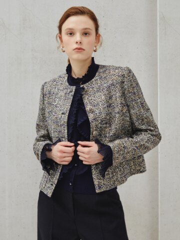 텍스처 믹스 디테일 재킷 