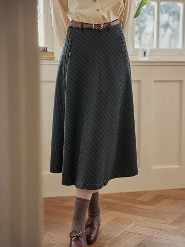 PM_Pinstripe a-line skirt