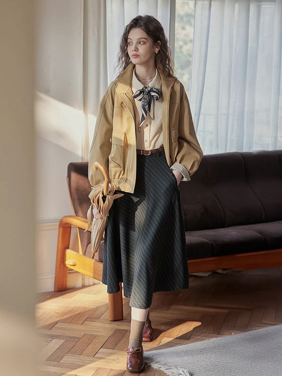 5/11 예약배송_PM_Pinstripe a-line skirt