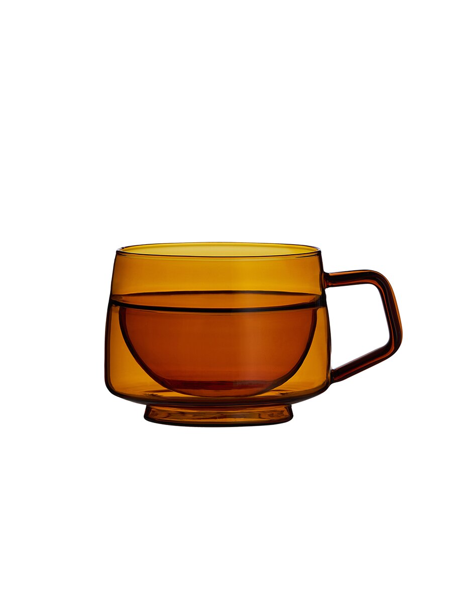 헤리터 가야 머그 와이드 270ml 더블월 유리 잔