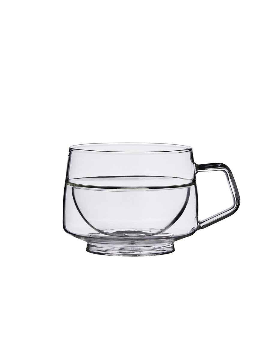 헤리터 가야 머그 와이드 270ml 더블월 유리 잔