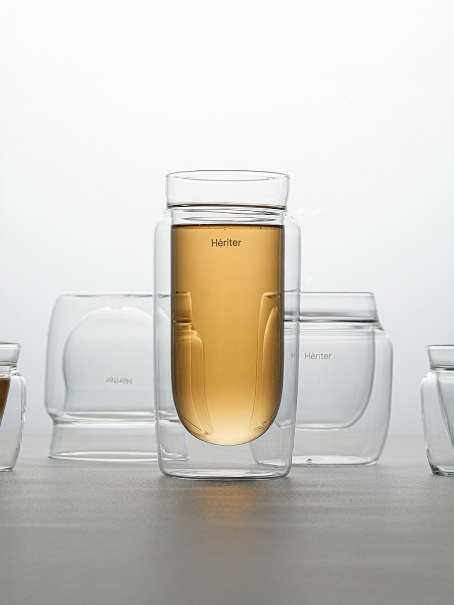 헤리터 준 글라스 415ml 더블월 유리 컵