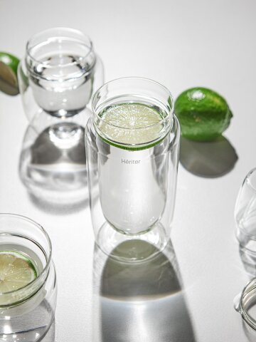 헤리터 준 글라스 415ml 더블월 유리 컵