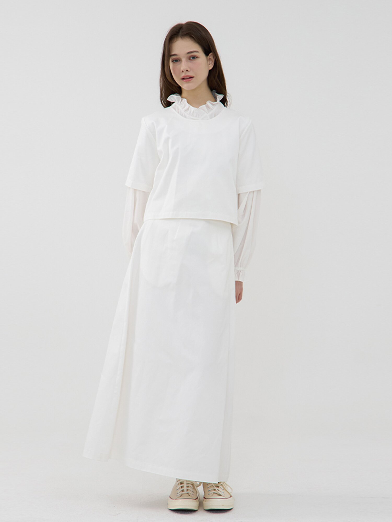 Nocturne A-Line Skirt - White