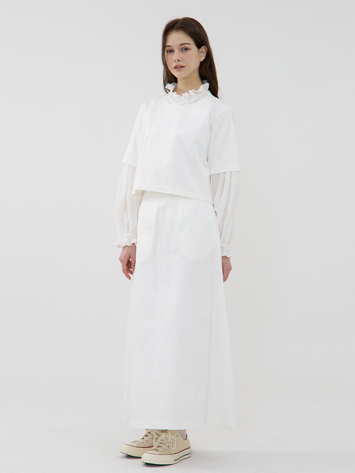 Nocturne A-Line Skirt - White