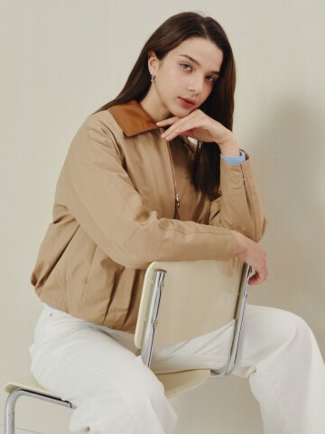 데일리 쇼트 컴팩트 블루종 점퍼 