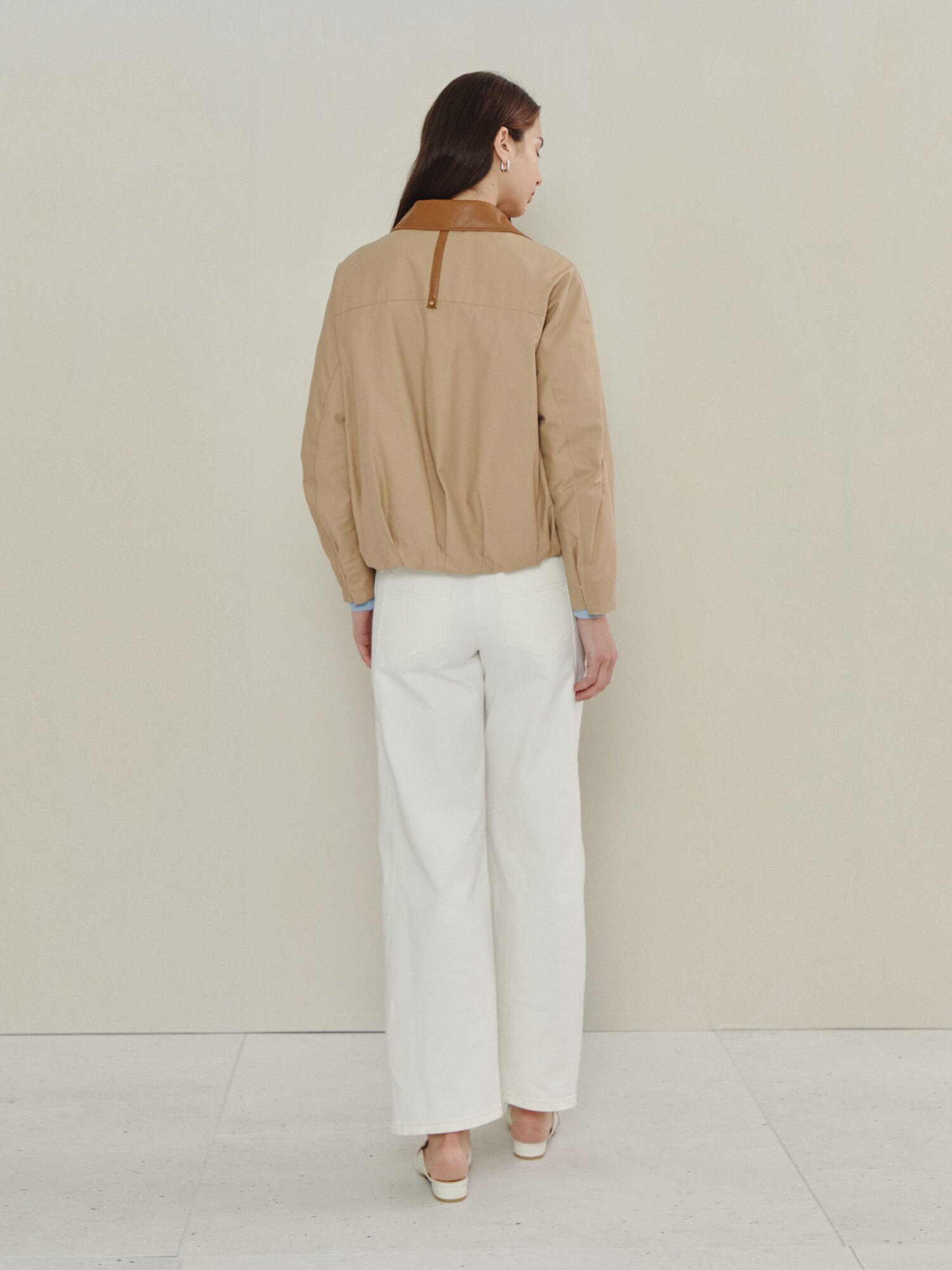 데일리 쇼트 컴팩트 블루종 점퍼 (BEIGE)