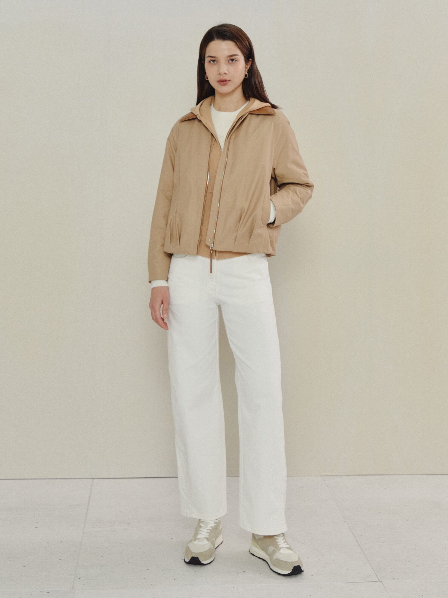 라이트 니트 후디드 베스트 (CAMEL)