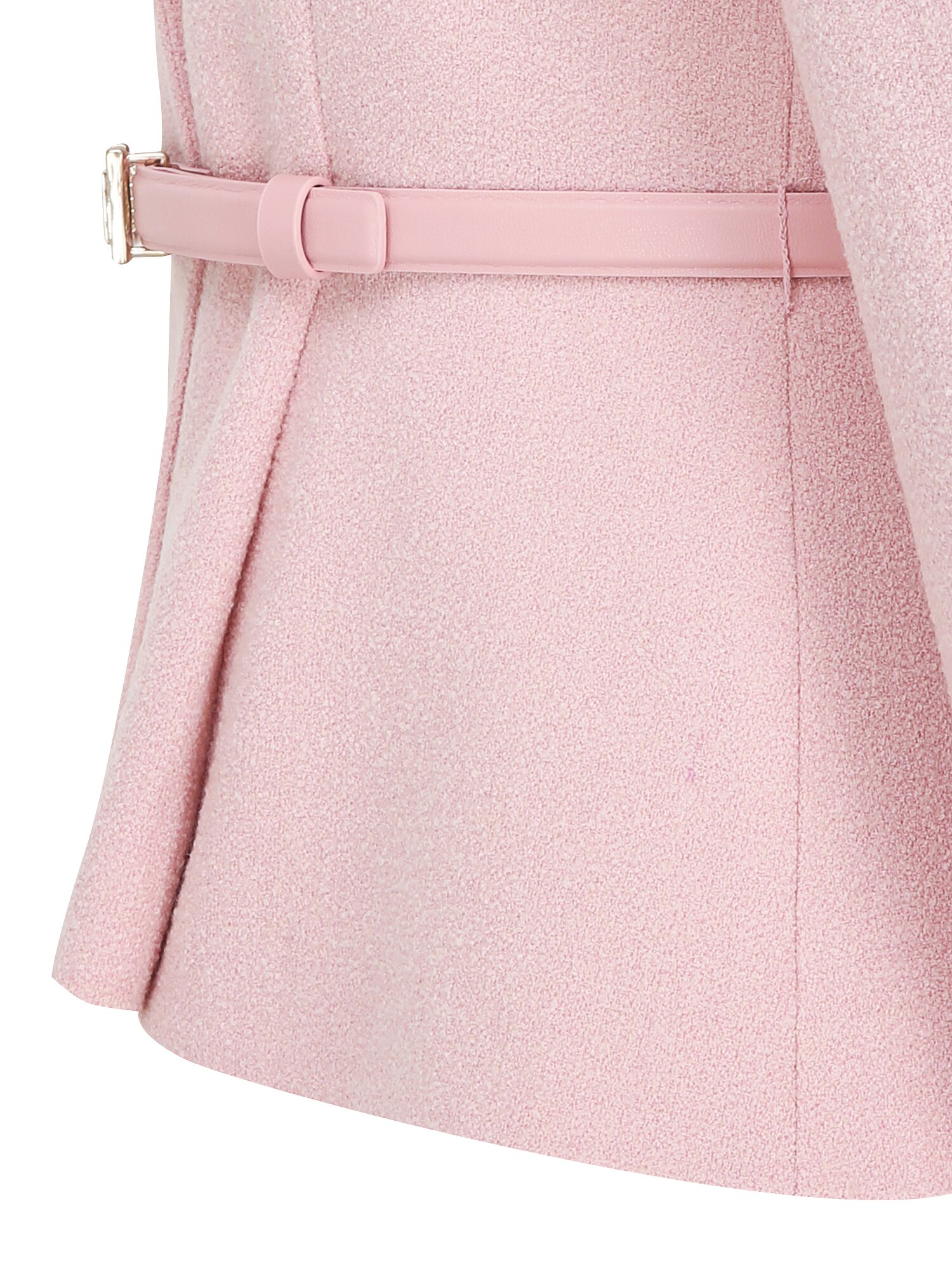 벨티드 오픈 칼라 페플럼 재킷 (PINK)