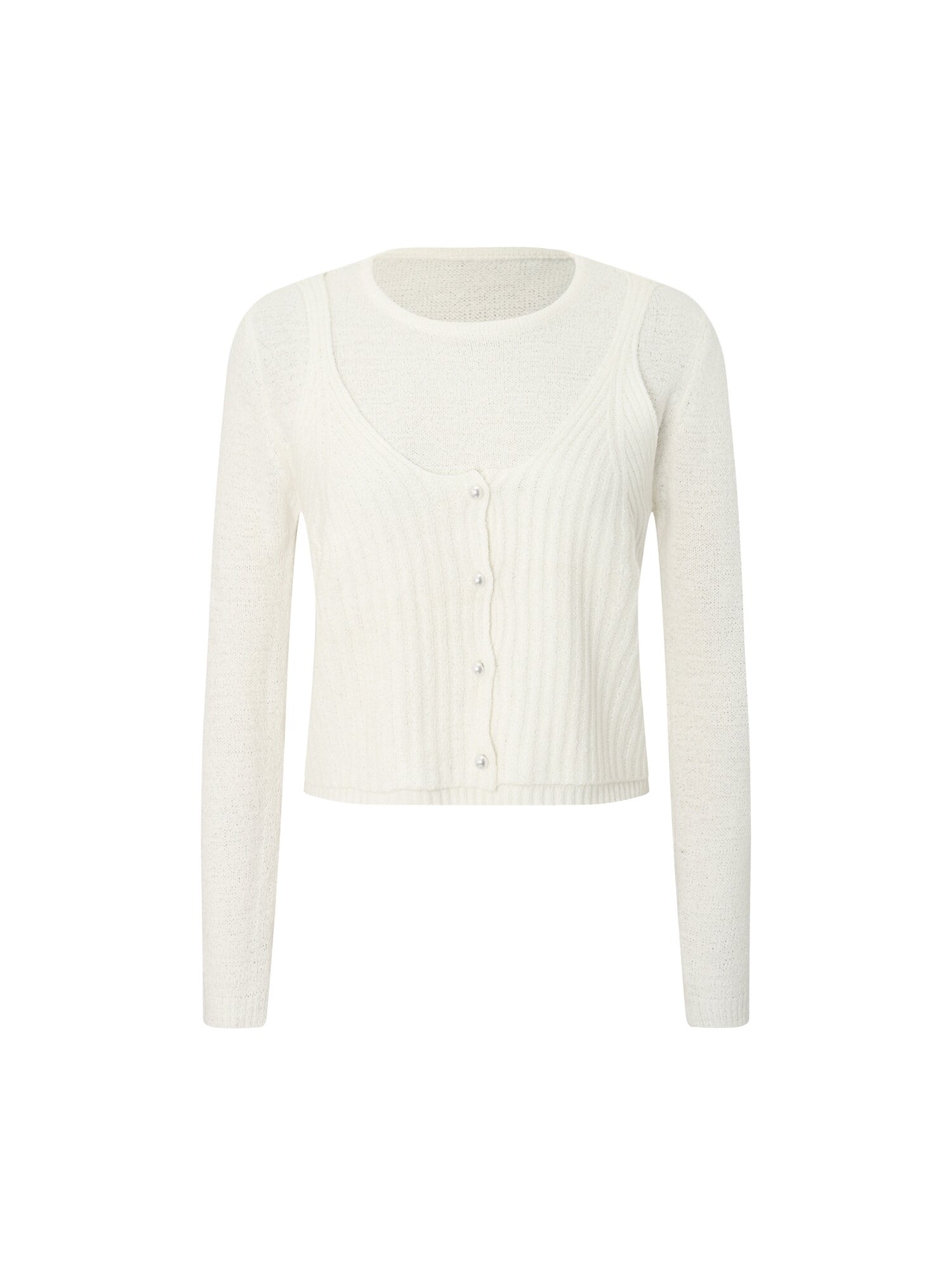 라운드넥 뷔스티에 풀오버 니트 (WHITE)