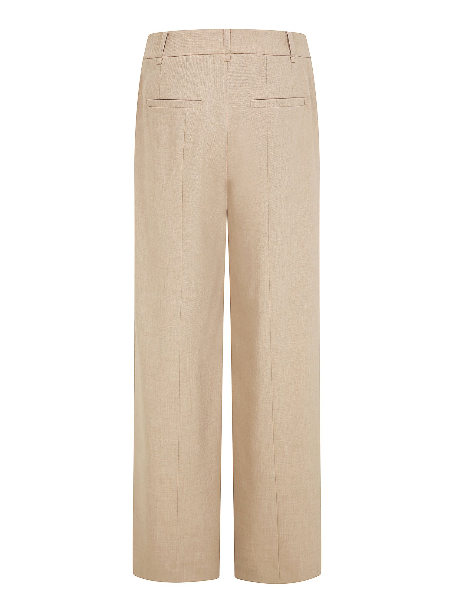 울 탭 장식 와이드 팬츠 (BEIGE)
