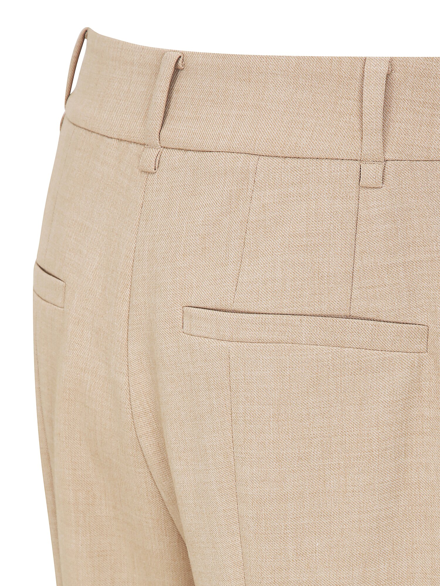 울 탭 장식 와이드 팬츠 (BEIGE)