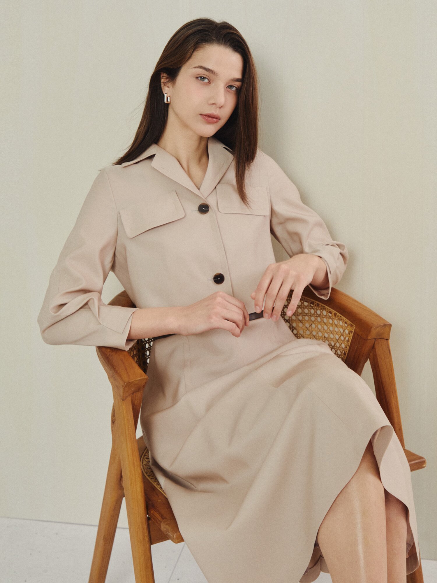 시그니처 재킷 실루엣 원피스 (LIGHT PINK)