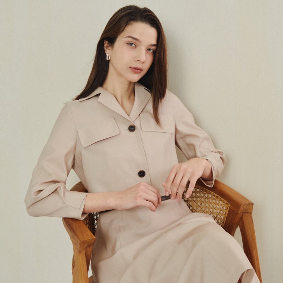 시그니처 재킷 실루엣 원피스 (LIGHT PINK)