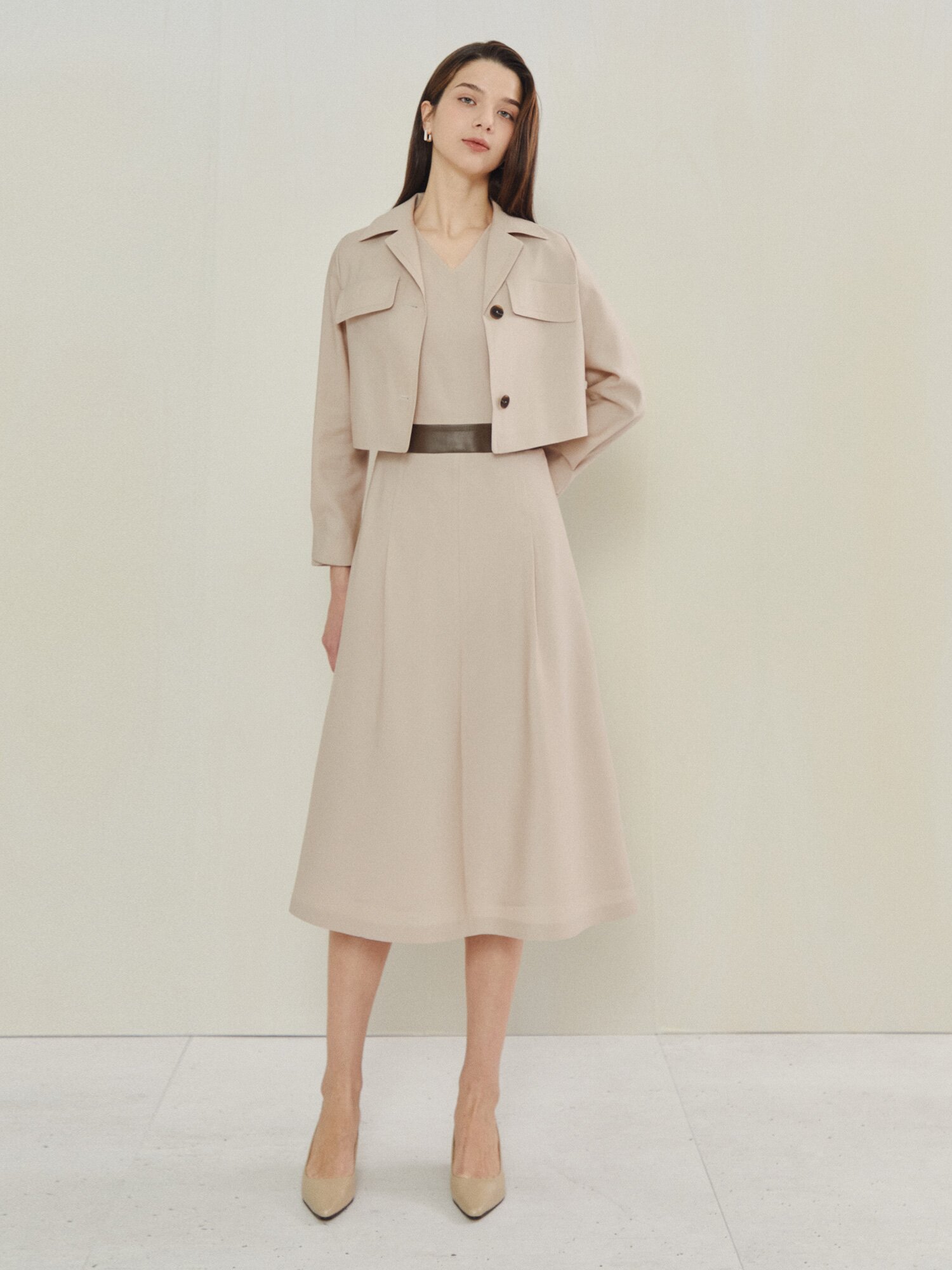 시그니처 재킷 실루엣 원피스 (LIGHT PINK)