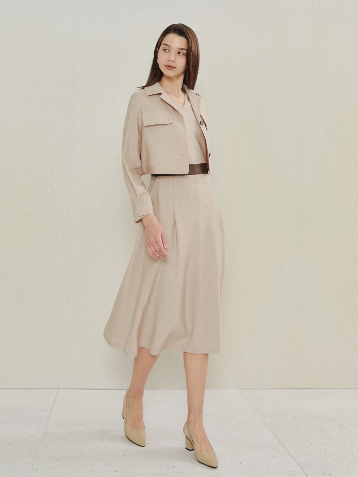 시그니처 재킷 실루엣 원피스 (LIGHT PINK)