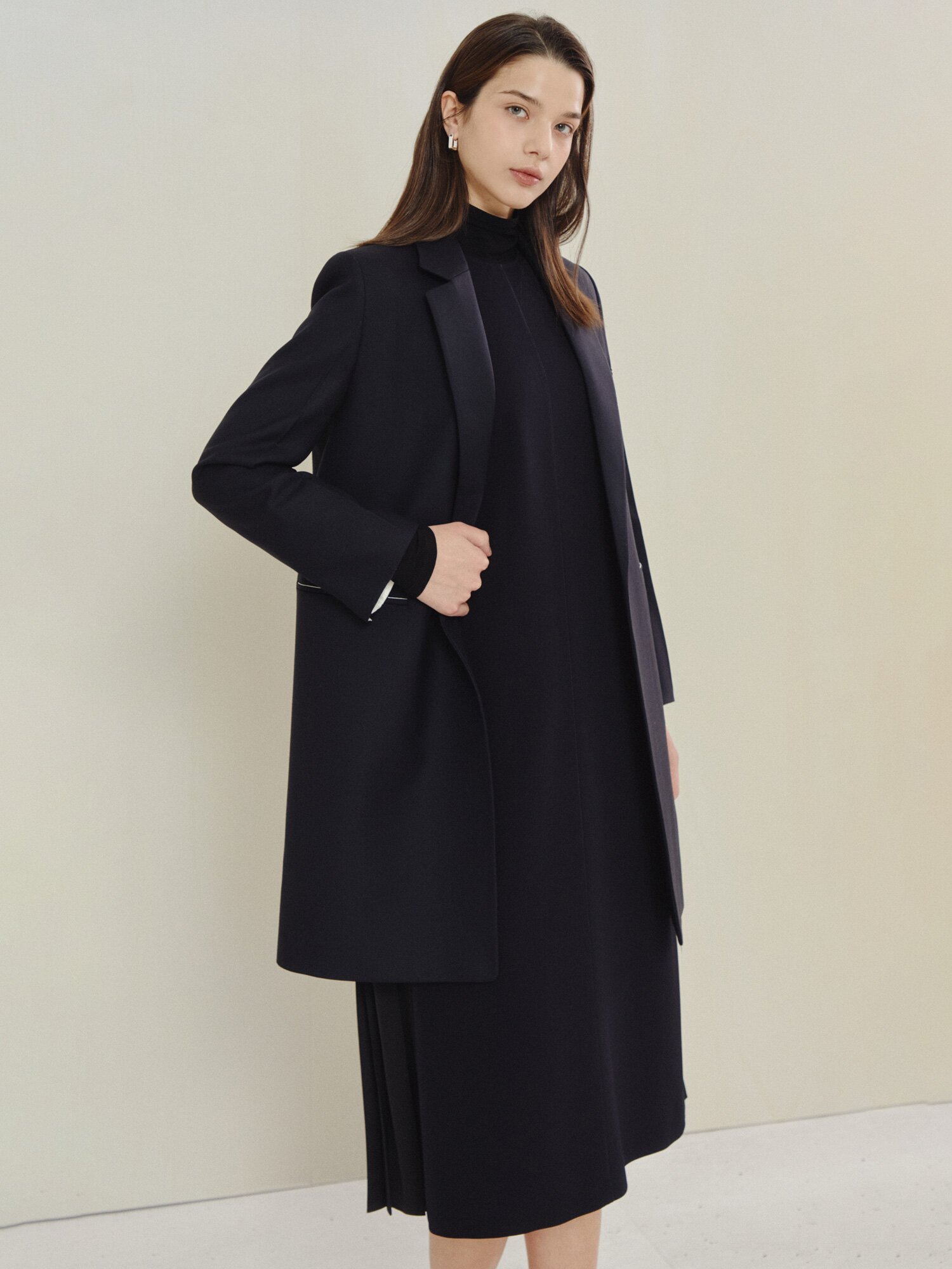 에센셜 테일러드 싱글 재킷 (DARK NAVY)