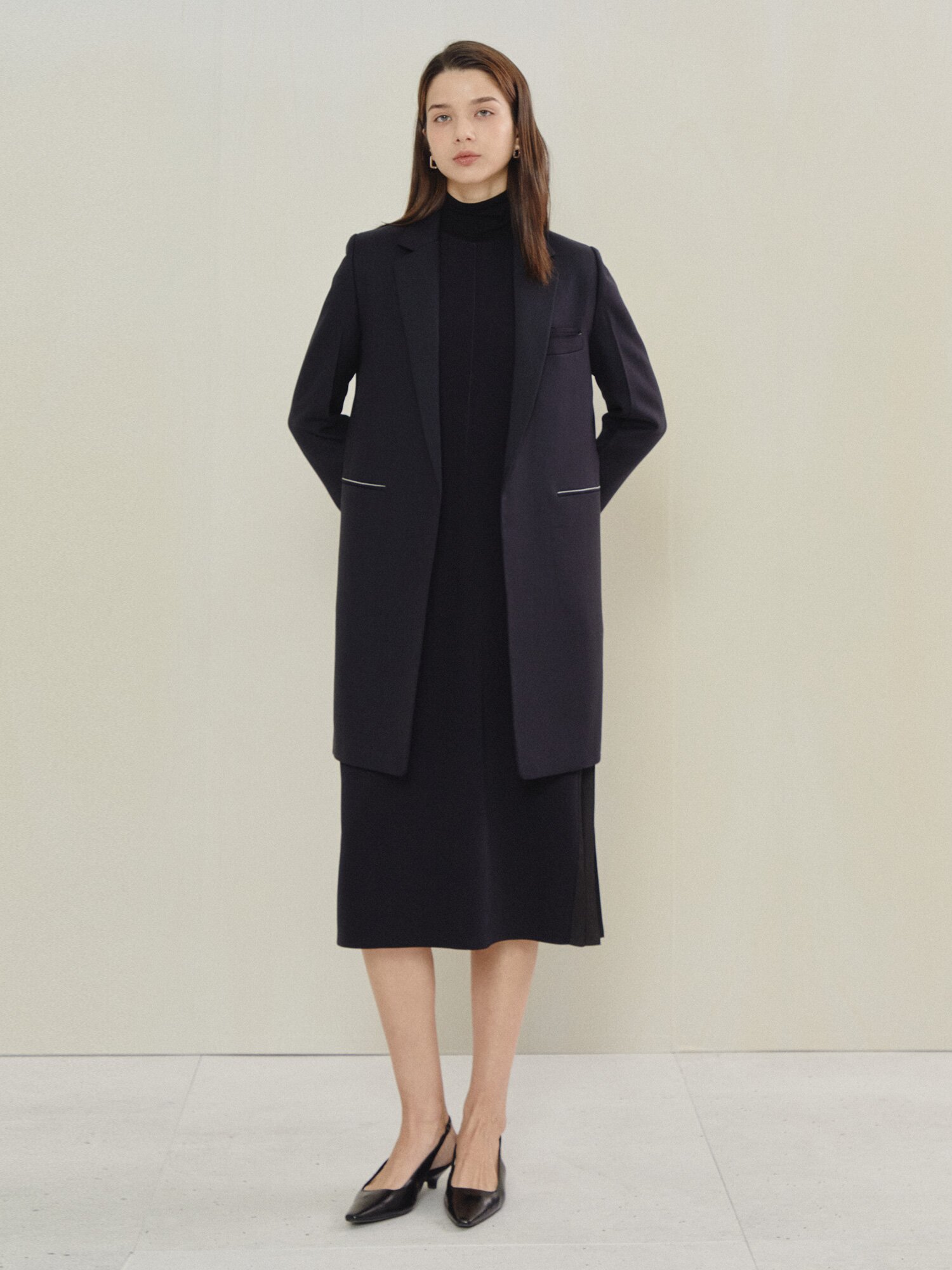 에센셜 테일러드 싱글 재킷 (DARK NAVY)