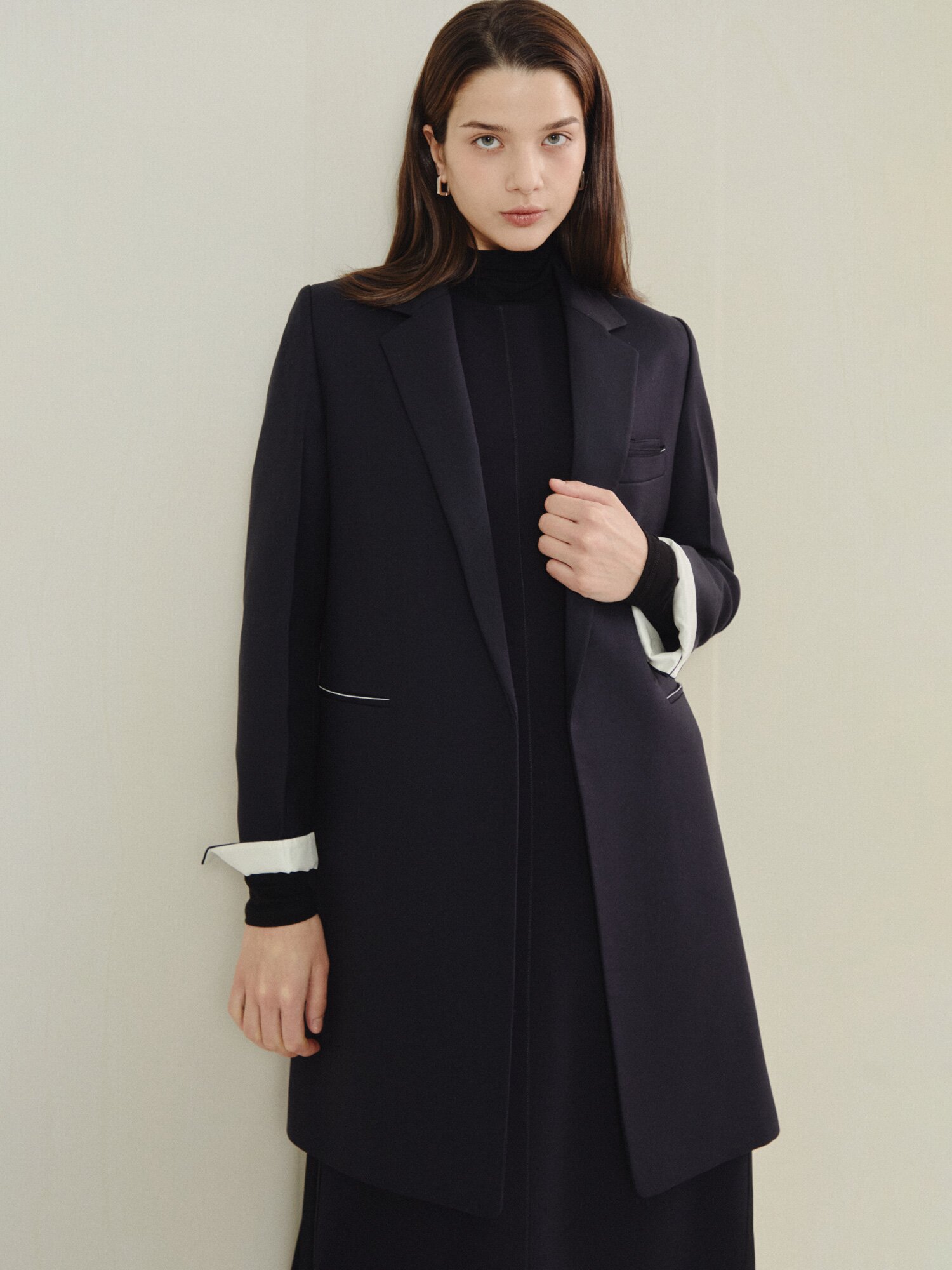 에센셜 테일러드 싱글 재킷 (DARK NAVY)