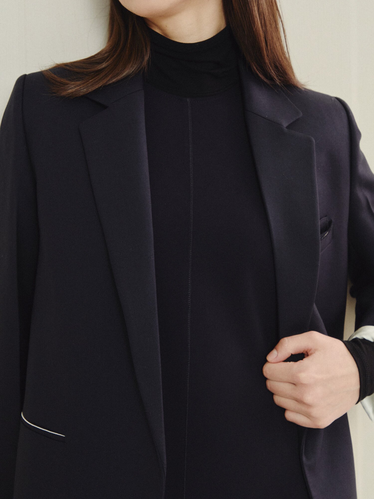 에센셜 테일러드 싱글 재킷 (DARK NAVY)