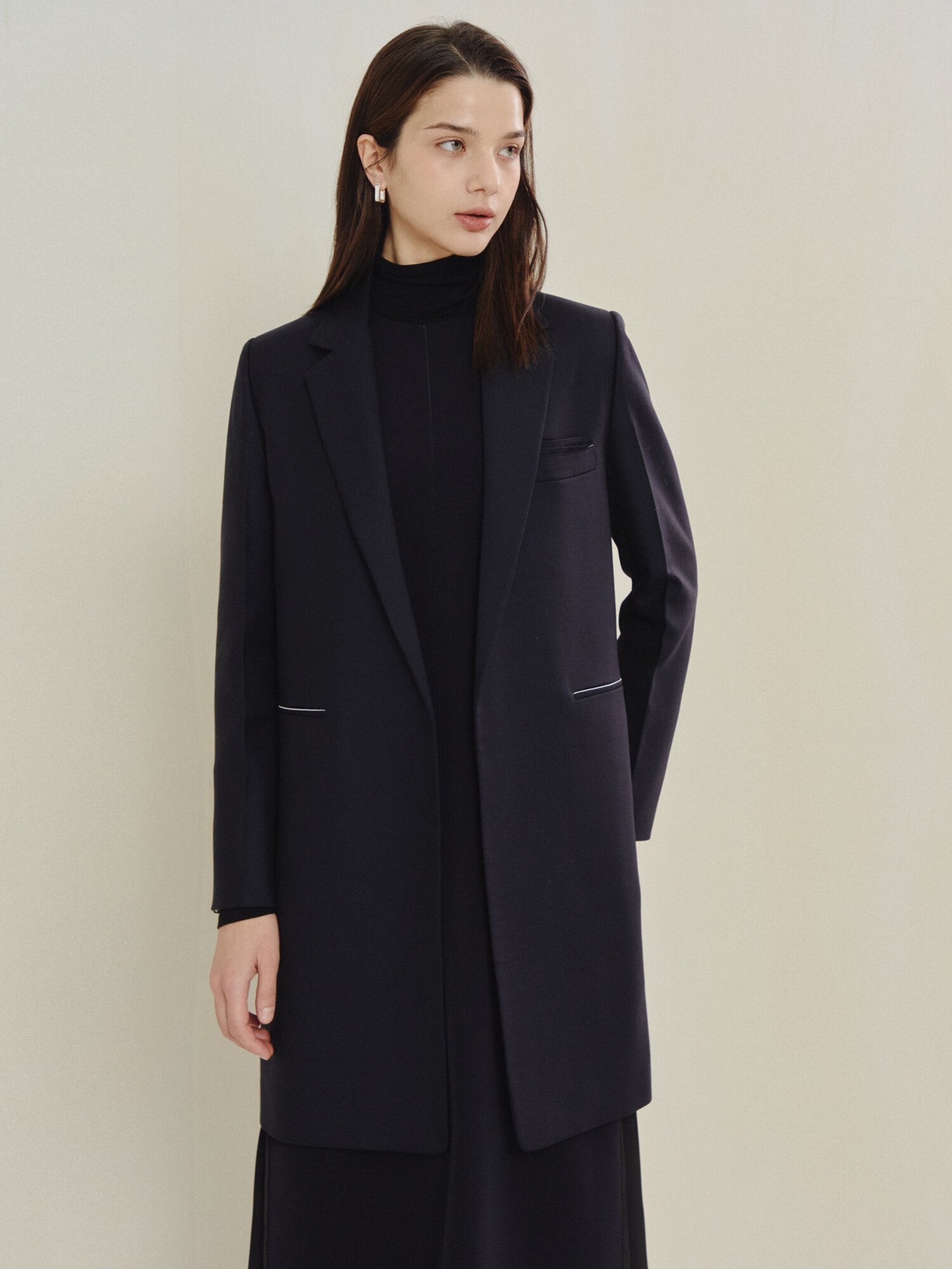 에센셜 테일러드 싱글 재킷 (DARK NAVY)