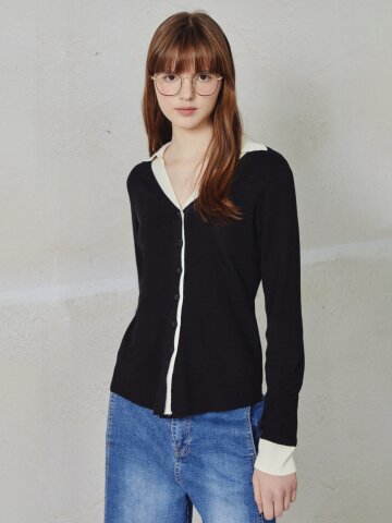 울 블렌드 레이어드 카디건 