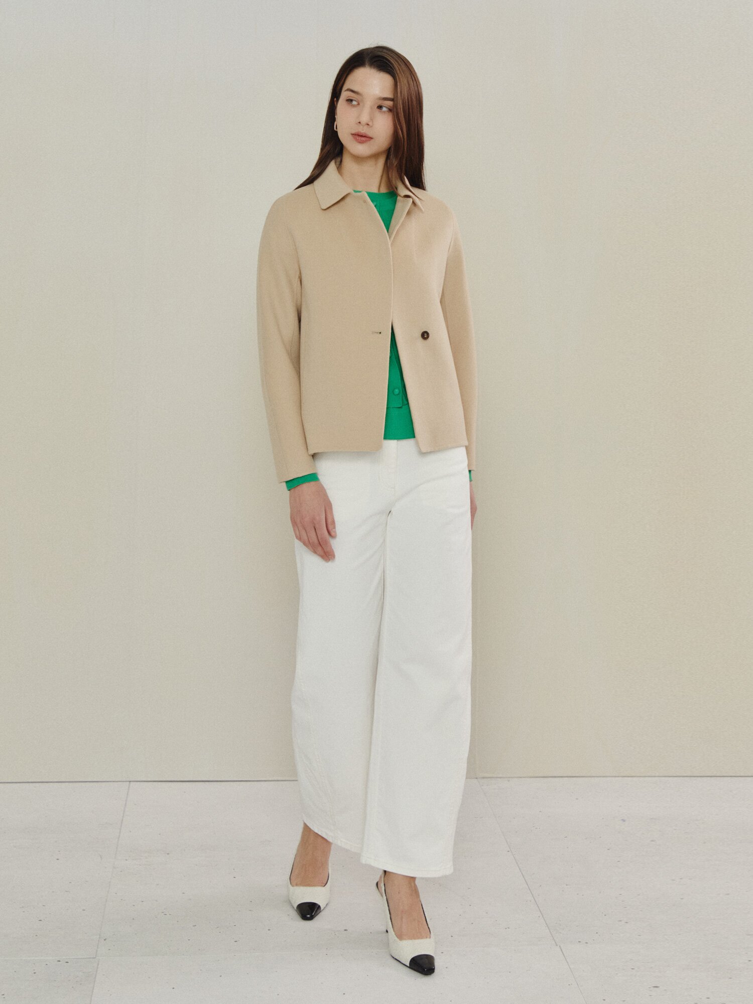 캐시미어 블렌드 클래식 숏 재킷 (BEIGE)