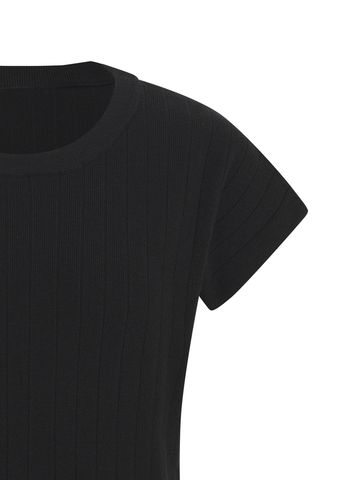 골지 라운드넥 풀오버 니트 (BLACK)