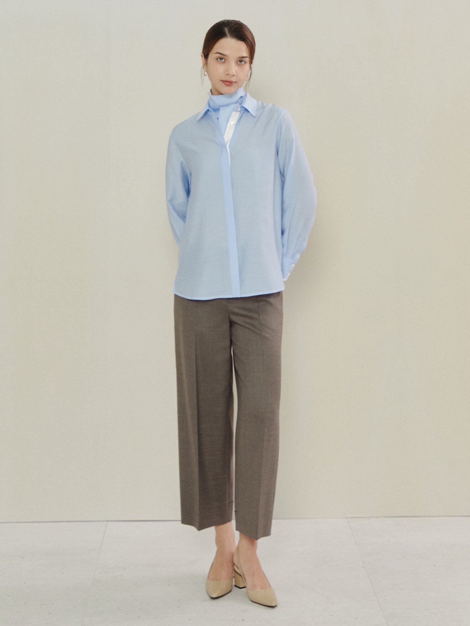 에어리 시어 셔츠 블라우스 (SKY BLUE)