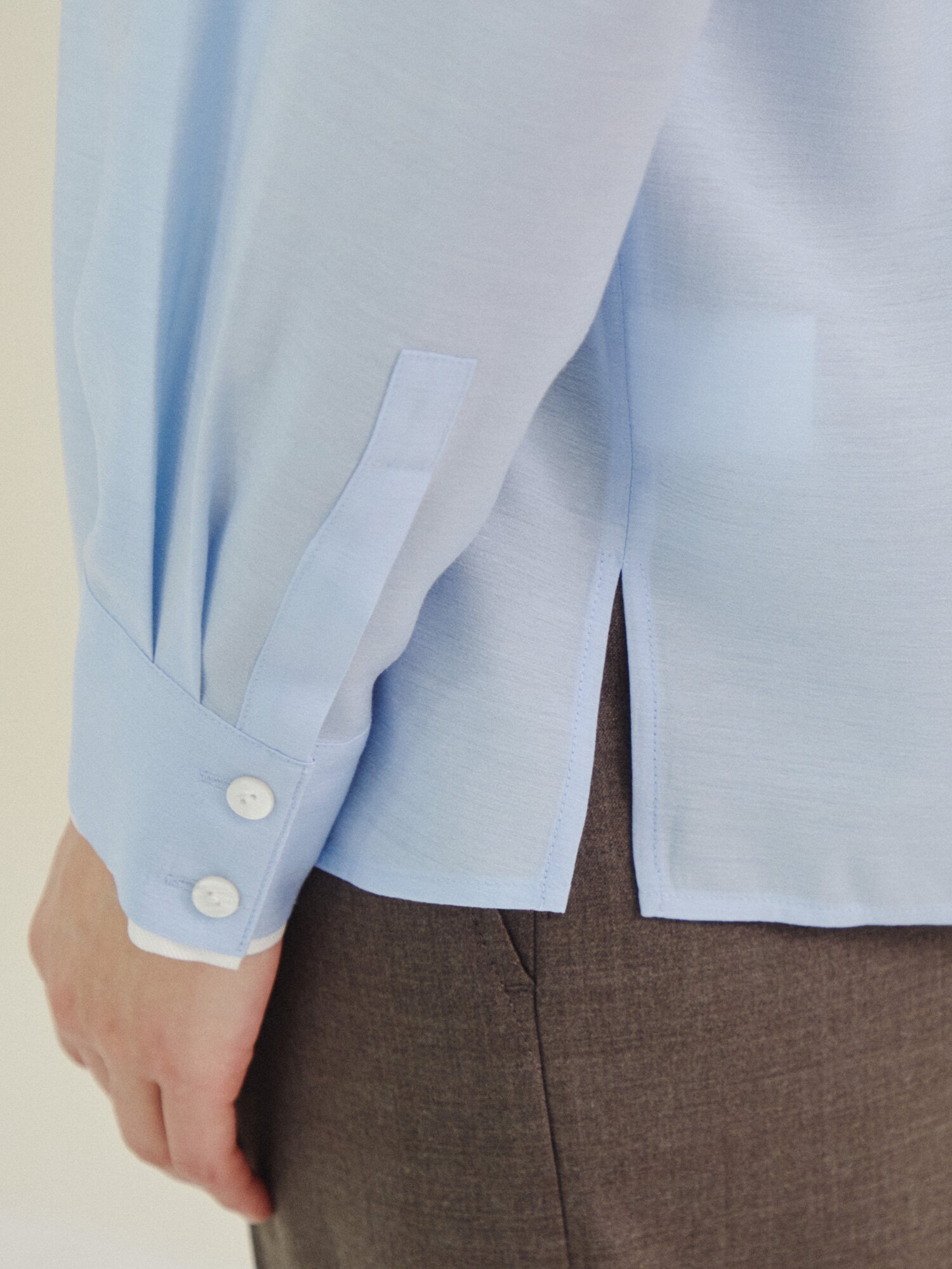 에어리 시어 셔츠 블라우스 (SKY BLUE)