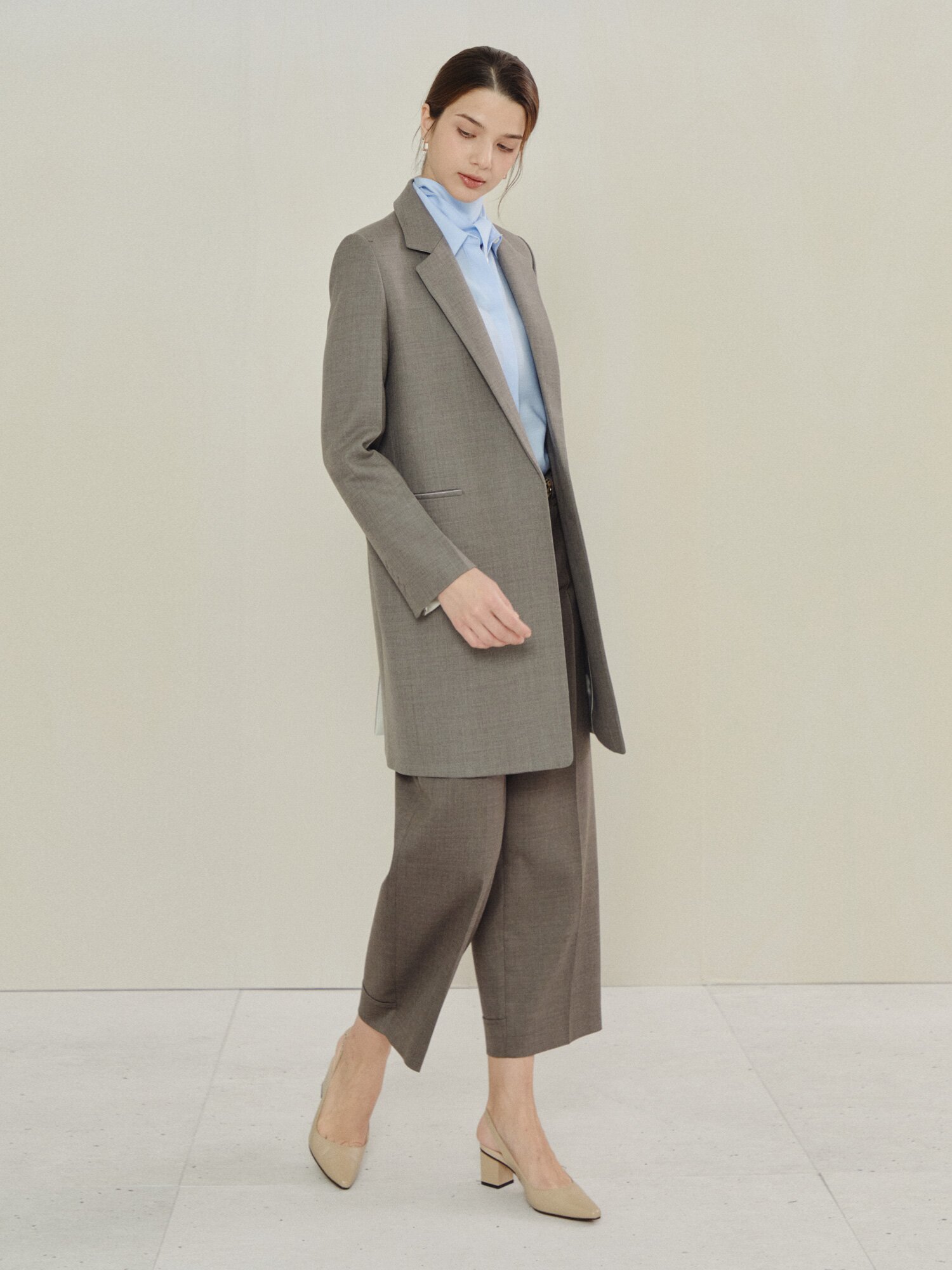 에어리 시어 셔츠 블라우스 (SKY BLUE)