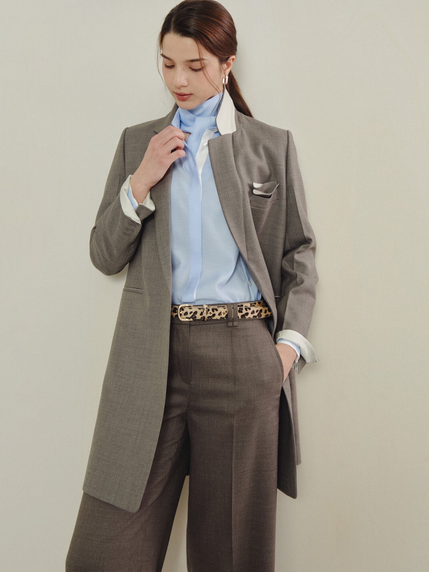 에어리 시어 셔츠 블라우스 (SKY BLUE)