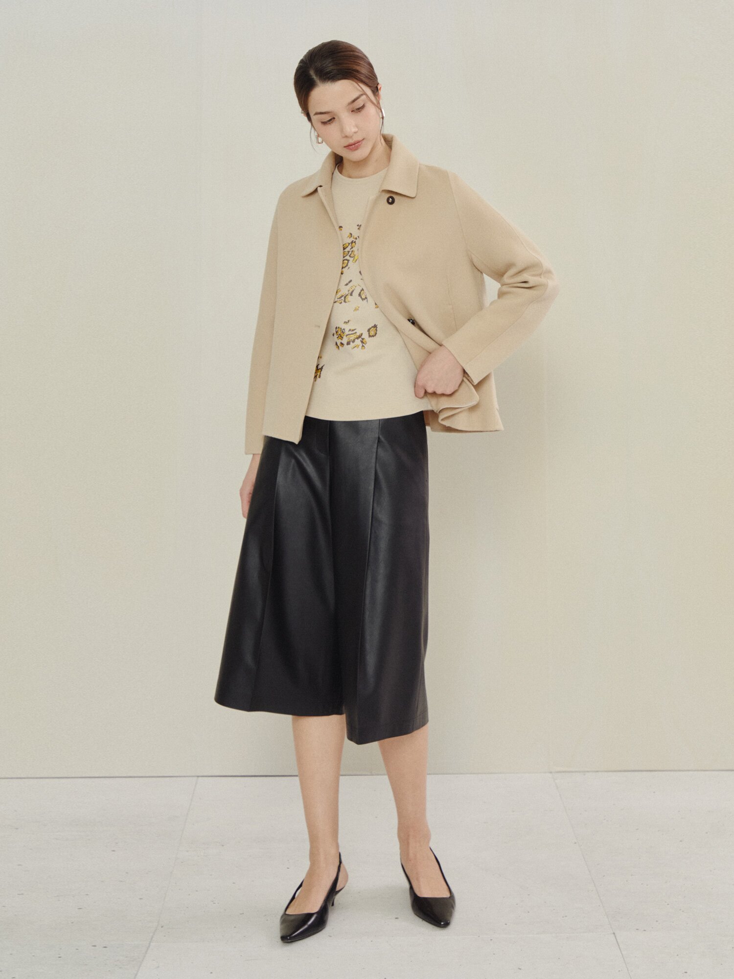 클린 레더 하프 팬츠 (BLACK)