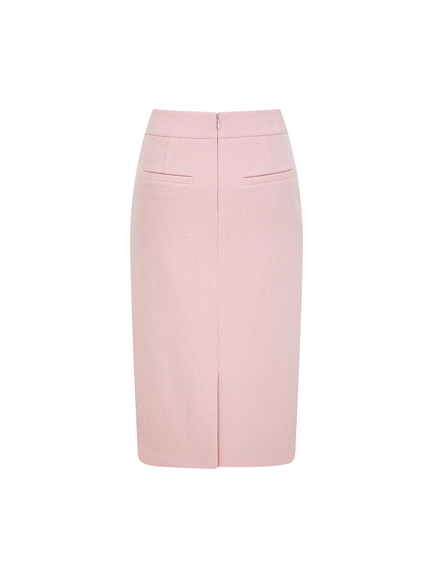 버튼 장식 H라인 스커트 (PINK)