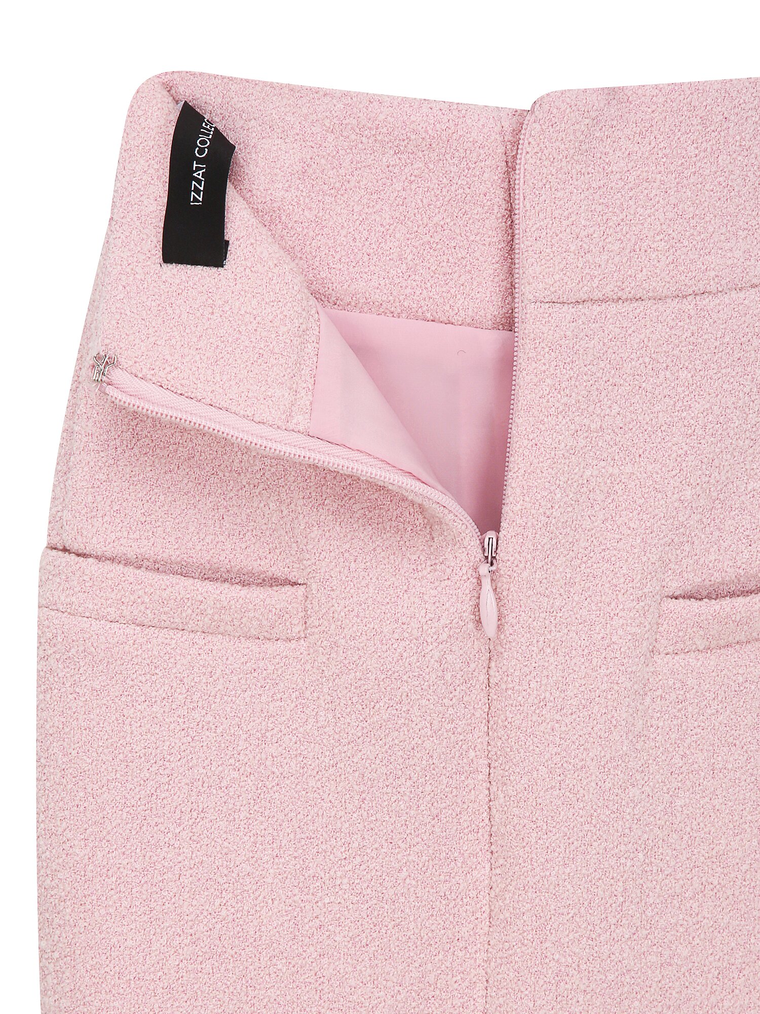 버튼 장식 H라인 스커트 (PINK)