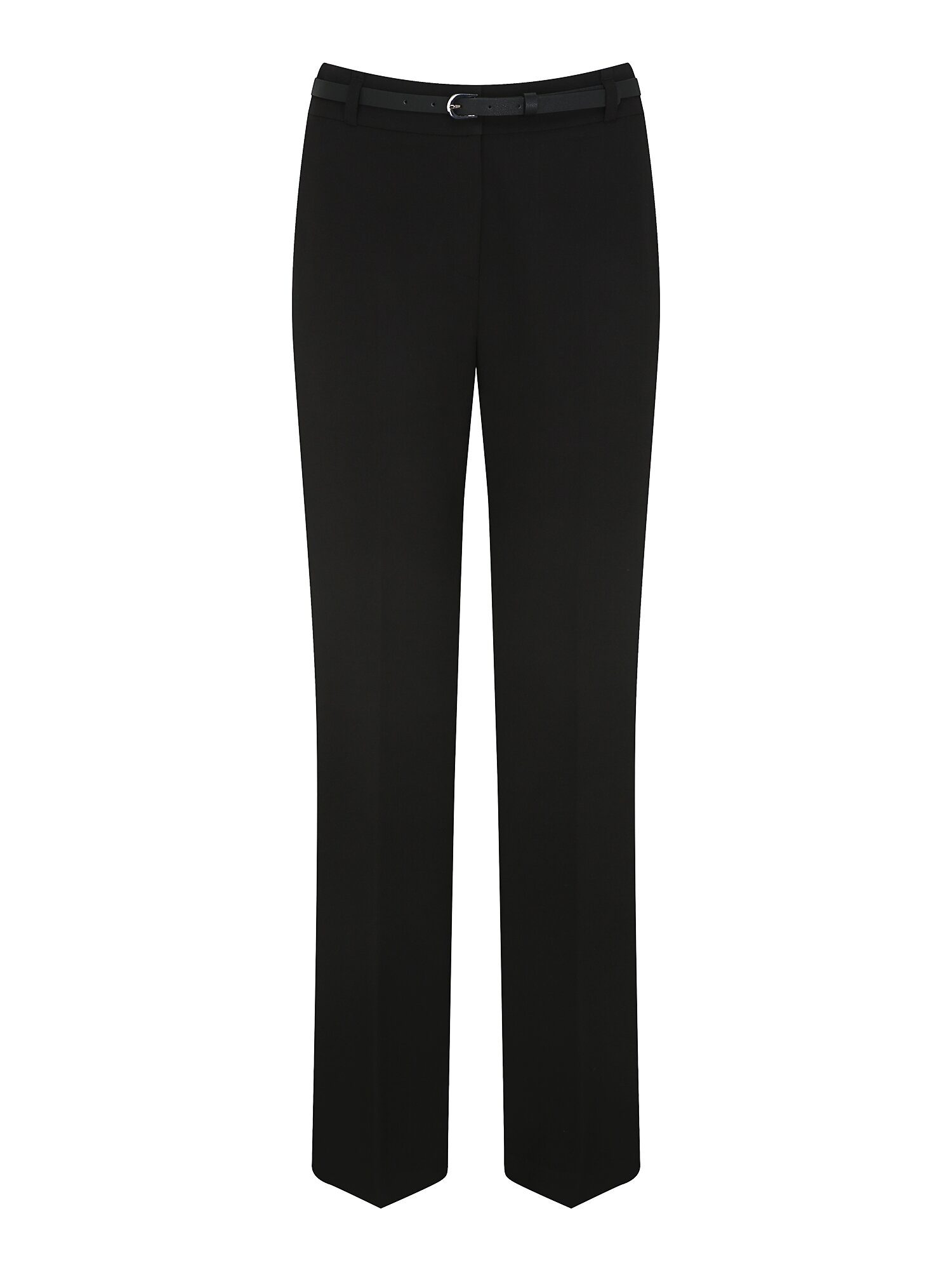 벨티드 슬림 세미 부츠컷 팬츠 (BLACK)