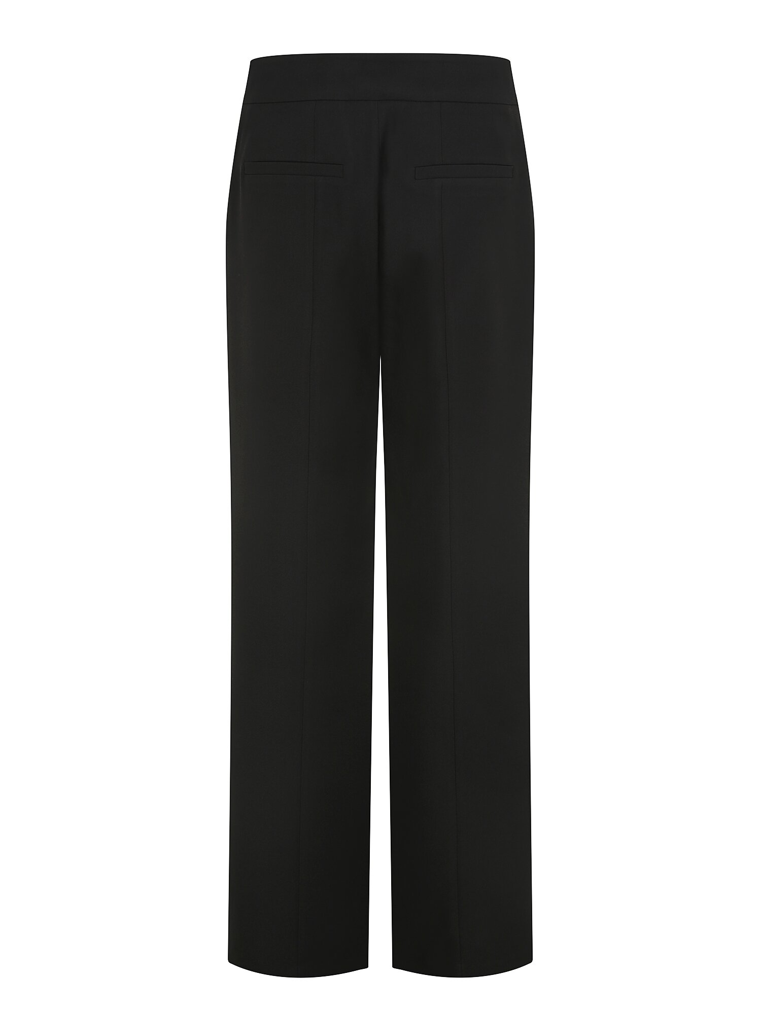 백 절개 라인 일자핏 팬츠 (BLACK)