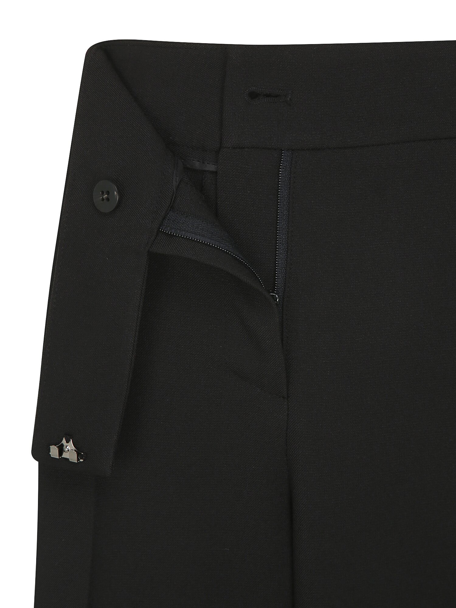 백 절개 라인 일자핏 팬츠 (BLACK)