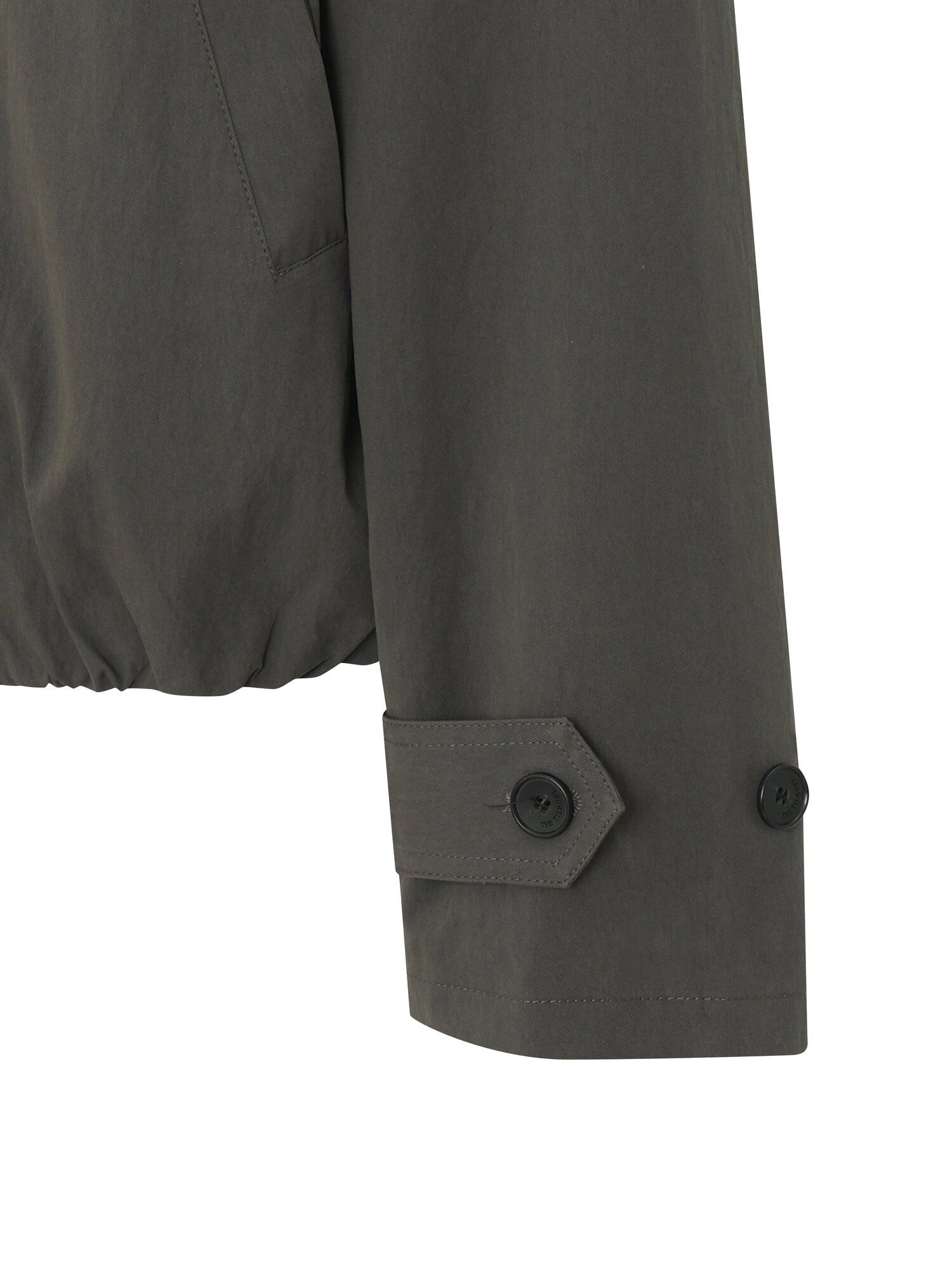 더블 스트링 크롭 트렌치 코트 (DARK GREY)