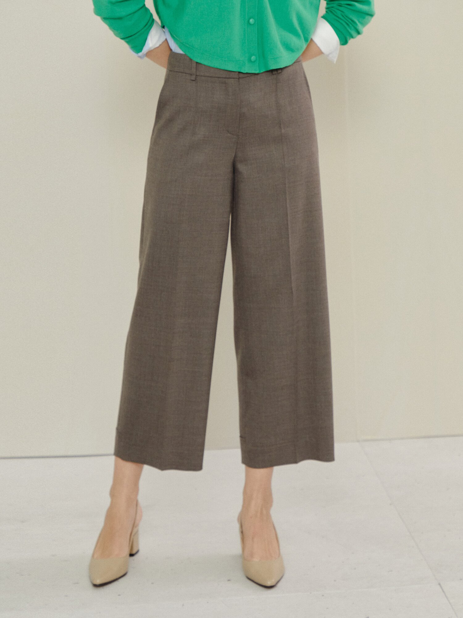 클린 슬림 라인 스트레이트 팬츠 (SEPIA GREY)